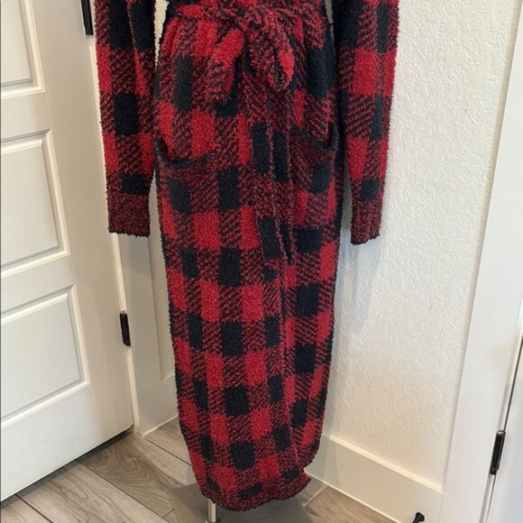 SKIMS Red and Black Plaid Robe Brick Buffalo Check S/M - Picture 11 of 11